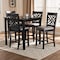 Baxton Studio Caron Gray Upholstered Espresso Finished 5-Piece Wood Pub Set 157-9598-9776 - alternate 6
